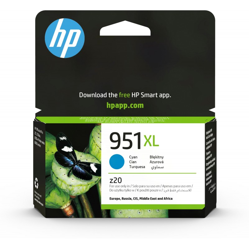 HP - Cartucho de tinta original 951XL de alta capacidad cian CN046AE