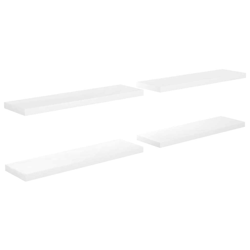 vidaXL Estantes flotantes pared 4 uds MDF 90x23,5x3,8 cm Blanco brillante, negro brillante, gris brillante Mueble Almacenaje Estantería para Oficina, Estudio, Dormitorio Estantería/Librería/ mueble de Almacenamiento