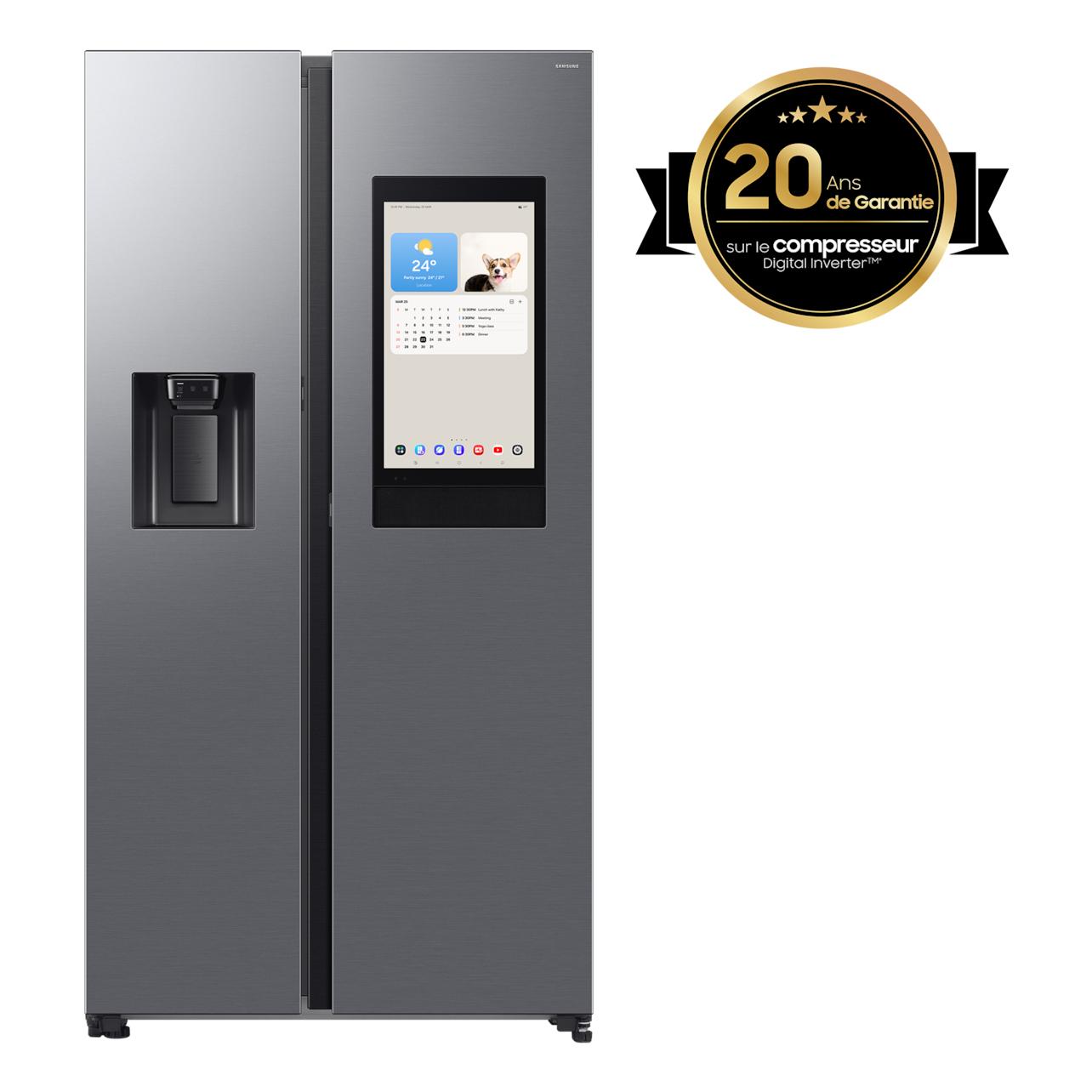 Samsung Series 9 Frigorífico Americano Family Hub Bespoke AI 178cm 614L Clase E Inox RS90F66BETEF