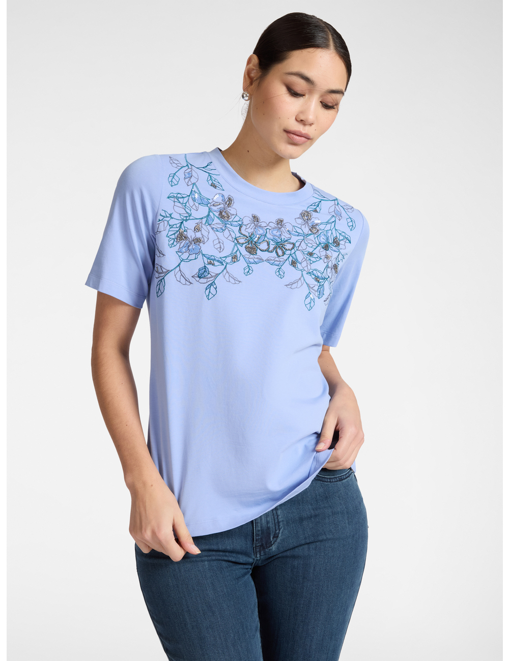 Elena Mirò - Camiseta con bordado floral
