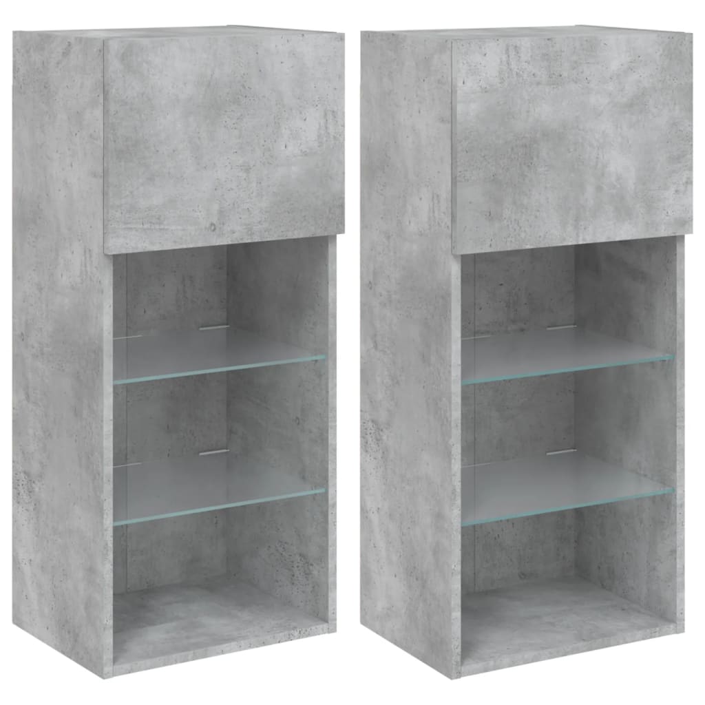 Vidaxl Muebles para TV con Luces LED 2 Uds 40,5x30x90 Cm