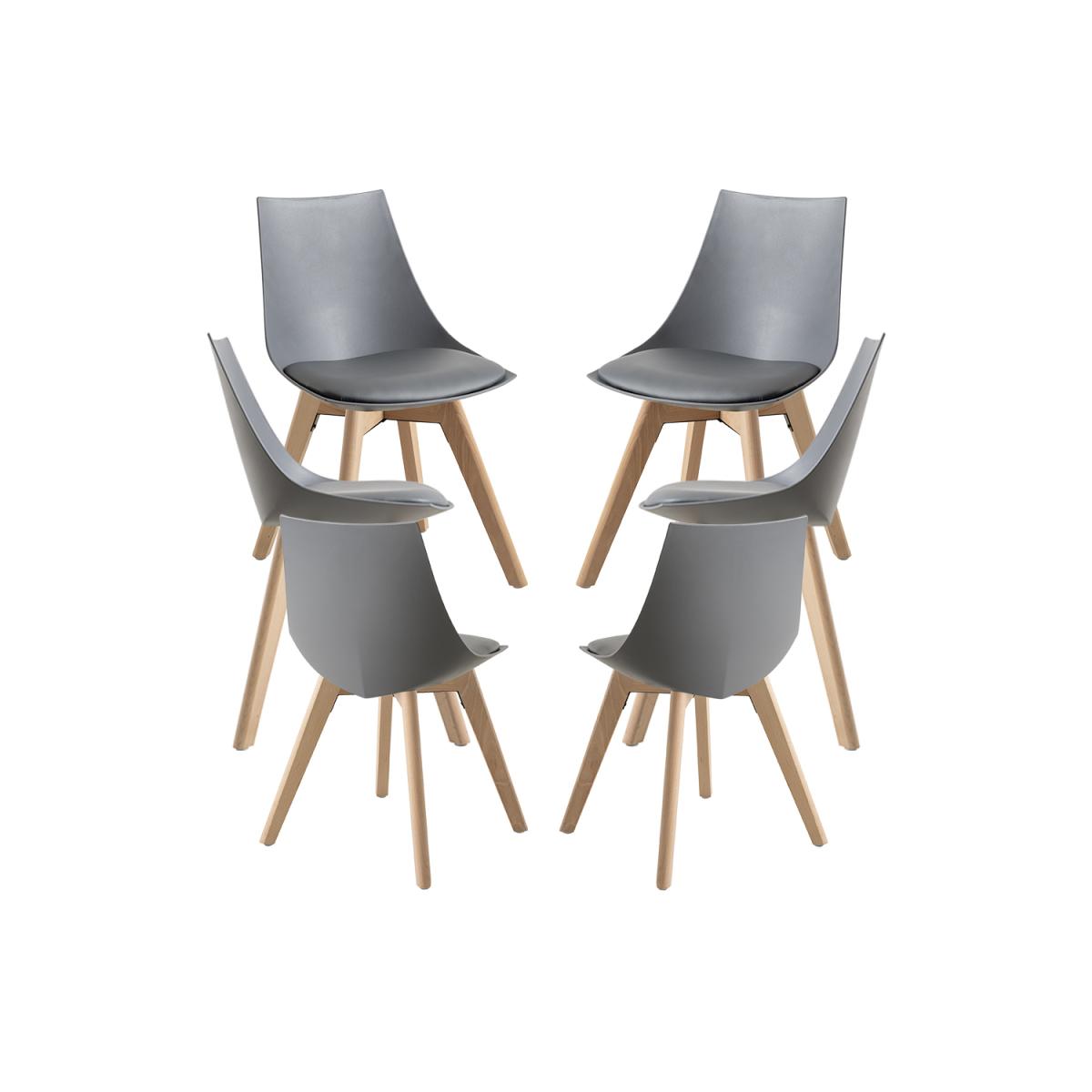 Regalos Miguel - Packs Sillas Comedor - Pack 6 Sillas Blok - Gris oscuro