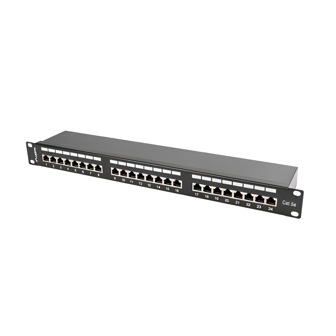 Lanberg patch panel 24 port 1u, cat. 5e, shielded, black