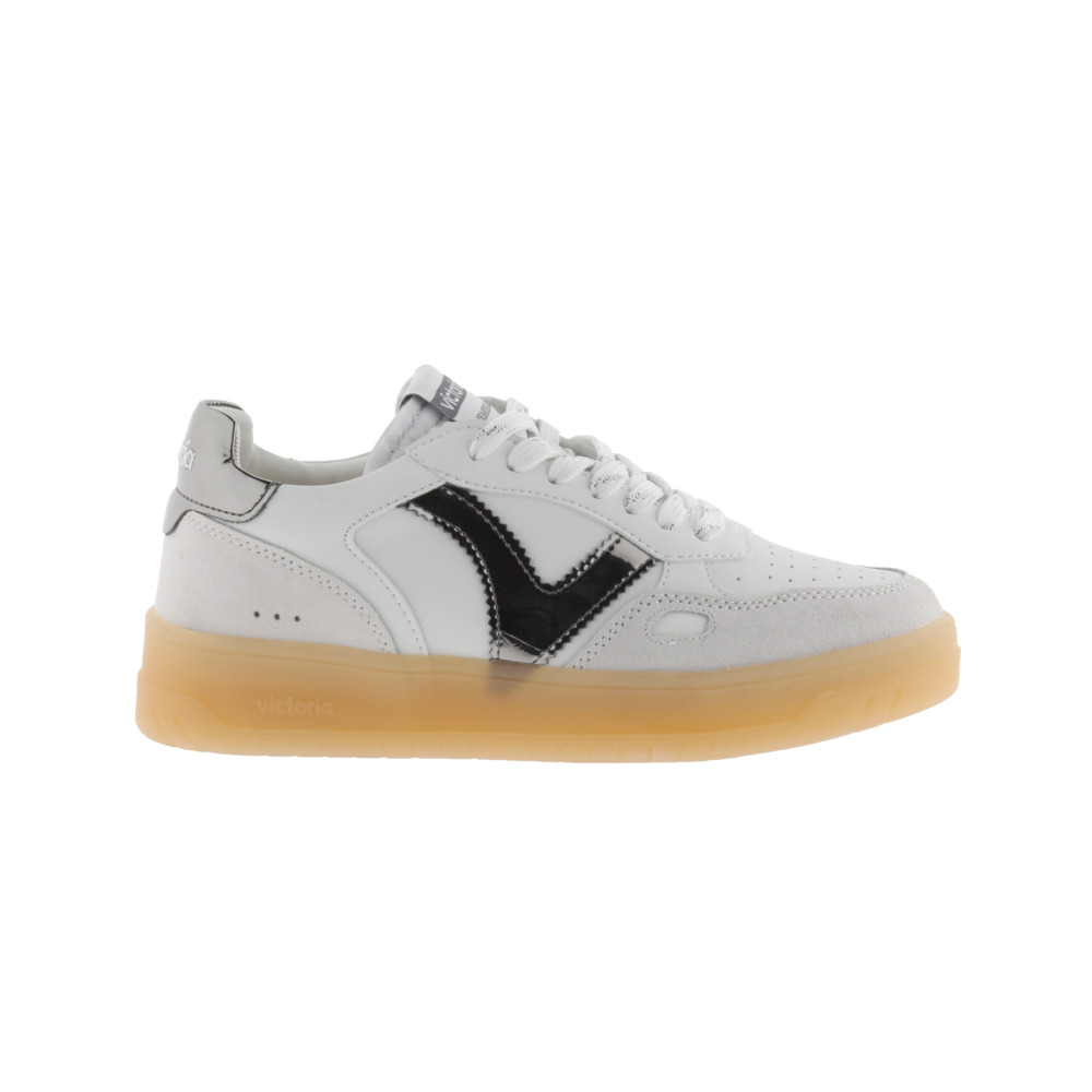Victoria Seúl Zapatillas de efecto piel con piezas metalizadas y de serraje y suela caramelo 1257130