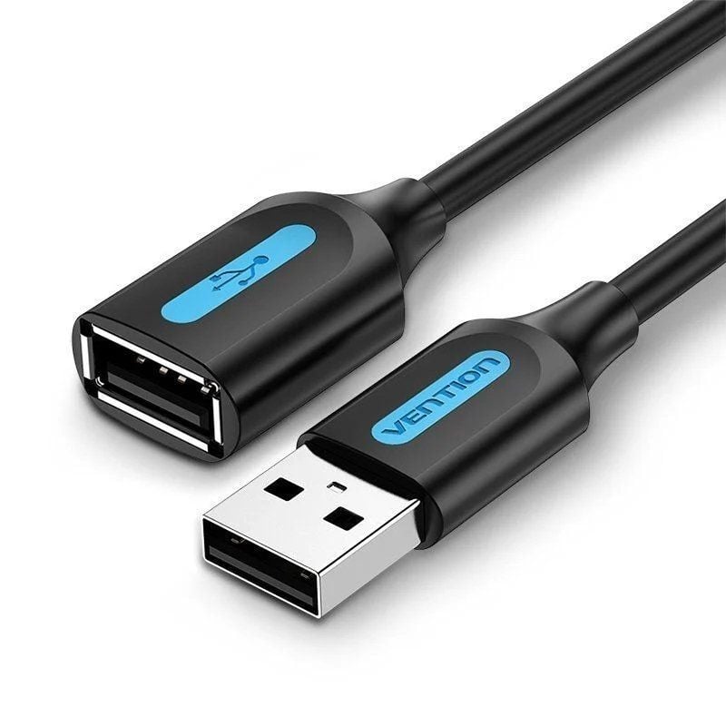 Cable alargador usb 2.0 vention cbibg/ usb macho - usb hembra/ 1.5m/ negro