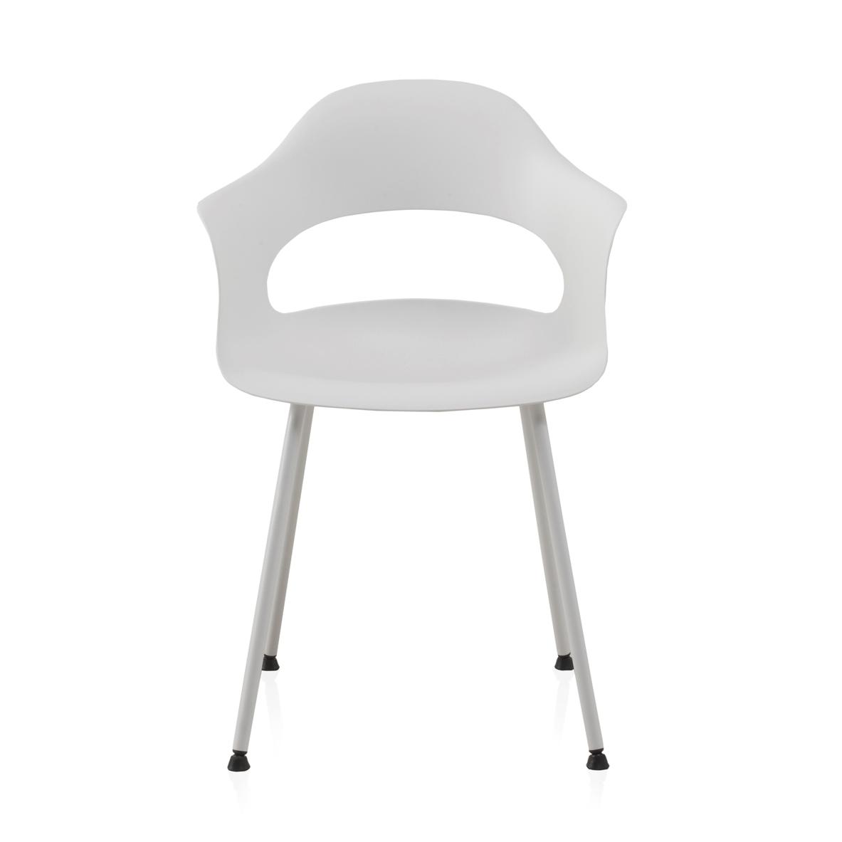 Set De 4 Sillones Pp Color Blanco Con Patas Metalicas. El mejor complemento para tu hogar. Fijalo