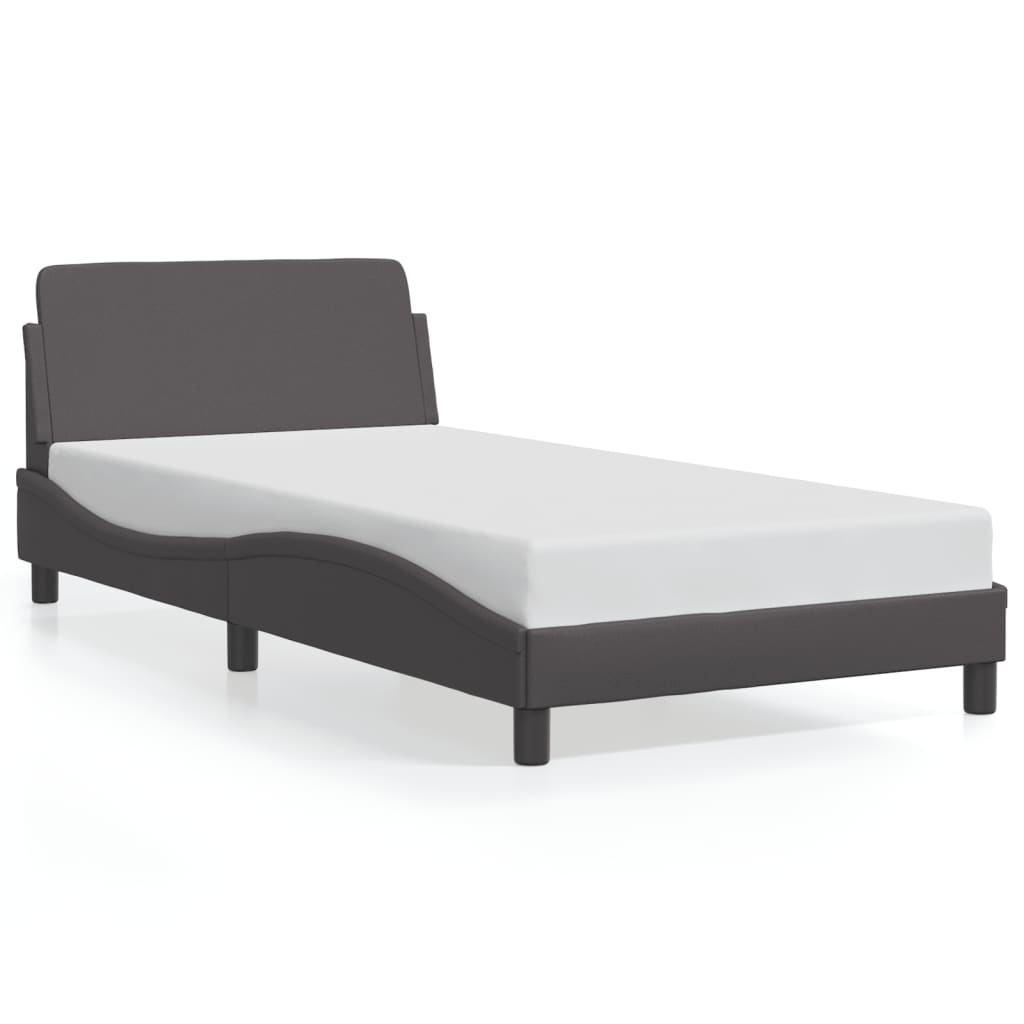 vidaXL Estructura de cama Dover cuero sintético gris 100x200 cm