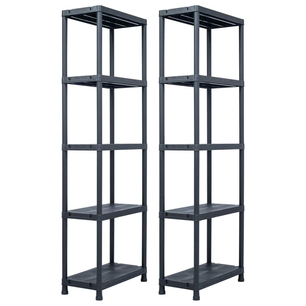 vidaXL Estanterías Plástico (2 unidades) Negro Repisa Mueble Organizador Dimensiones 60 x 30 x 138 cm (100 kg),  60 x 30 x 180 cm (125 kg),  80 x 40 x 138 cm (200 kg) y mas