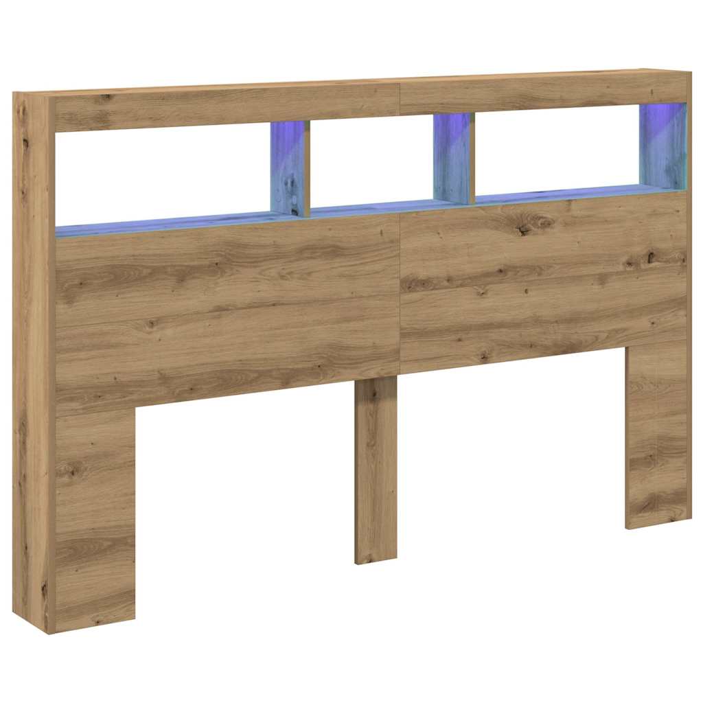 vidaXL Cabecero de cama con luz LED 160 x 17 x 102 cm