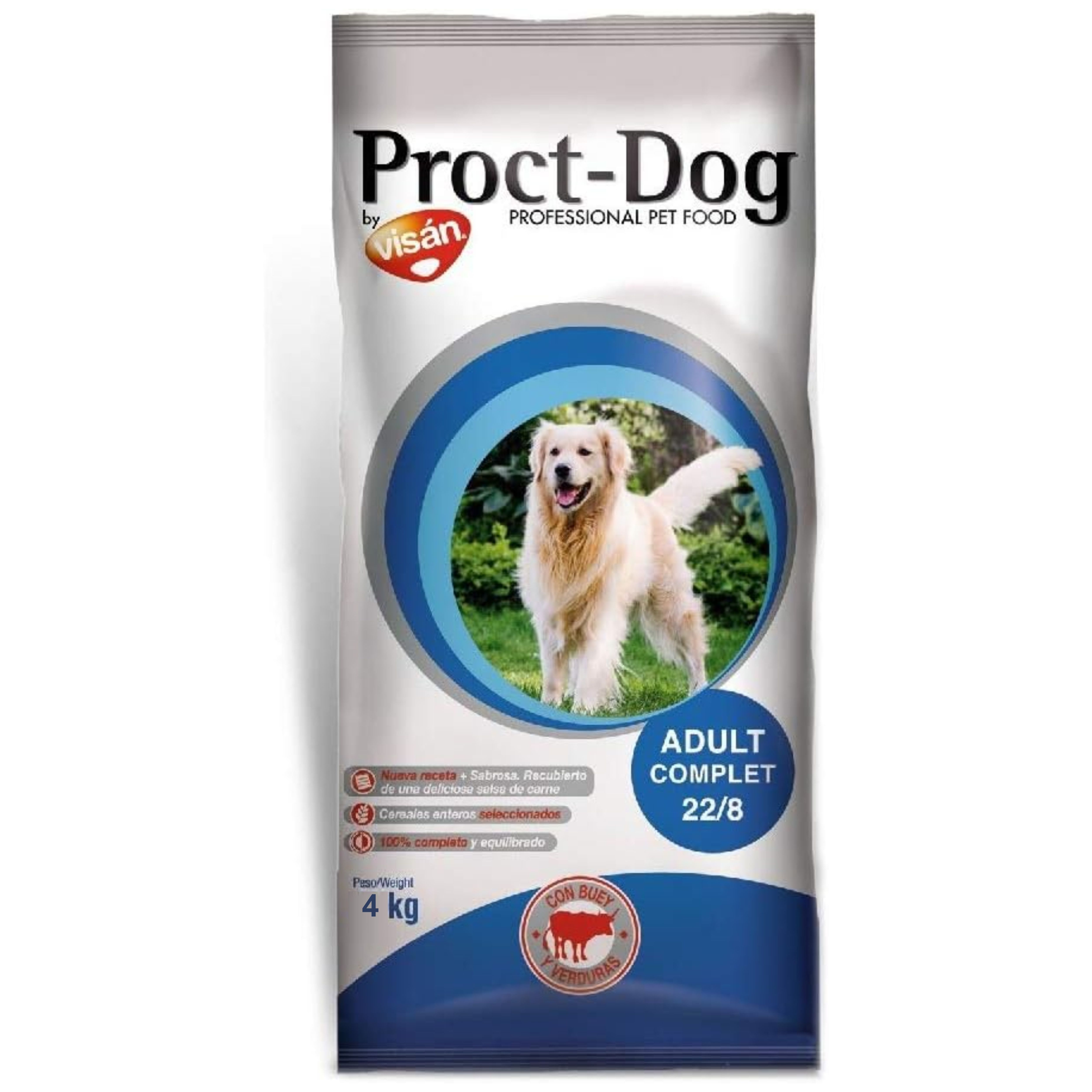 Proct Dog Adult Complet 4 Kg. Alimento Seco para Perros con Buey y Verduras