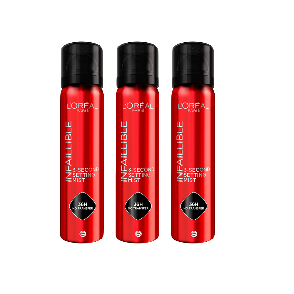 L’Oréal Paris | Pack Spray fijador Infaillible 36h de duración Water-proof y Oil-proof 2 unidades
