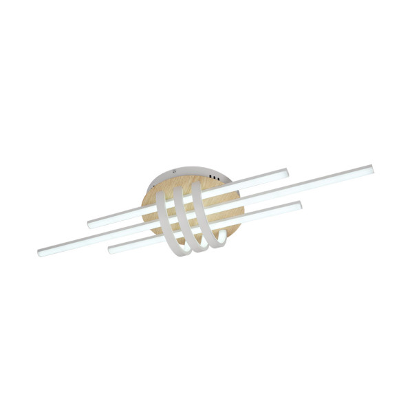 Plafon kirova 64w 3000-4000-6500k blanco/haya 7040lm  c/remoto,memoria y reg.intensidad 13,5x85,5x23,5cm
