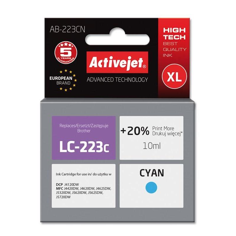 Cartucho de Tinta Activejet Compatible Brother LC223C Cian