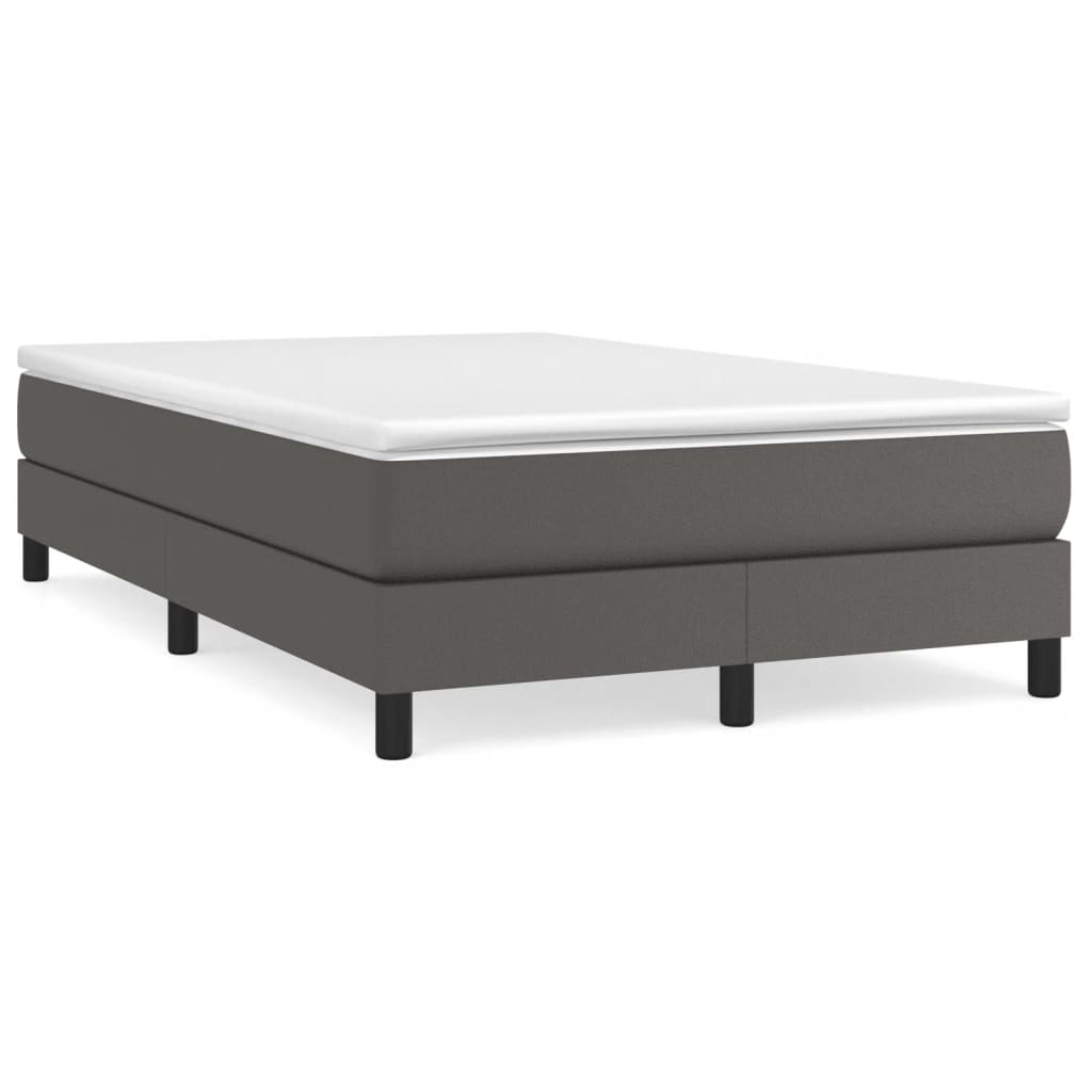 vidaXL Estructura de cama con somier cuero sintético gris 120x200 cm