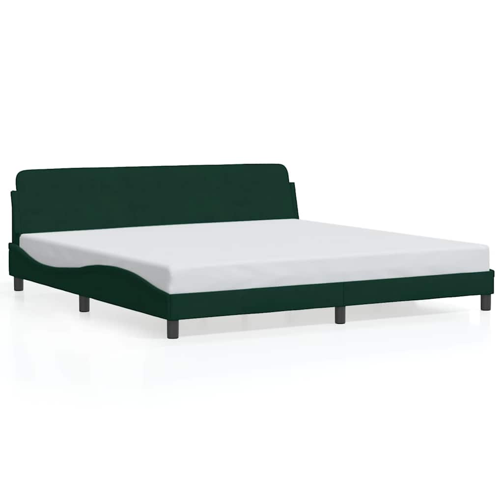 vidaXL Estructura de cama Dover terciopelo verde oscuro 200x200 cm