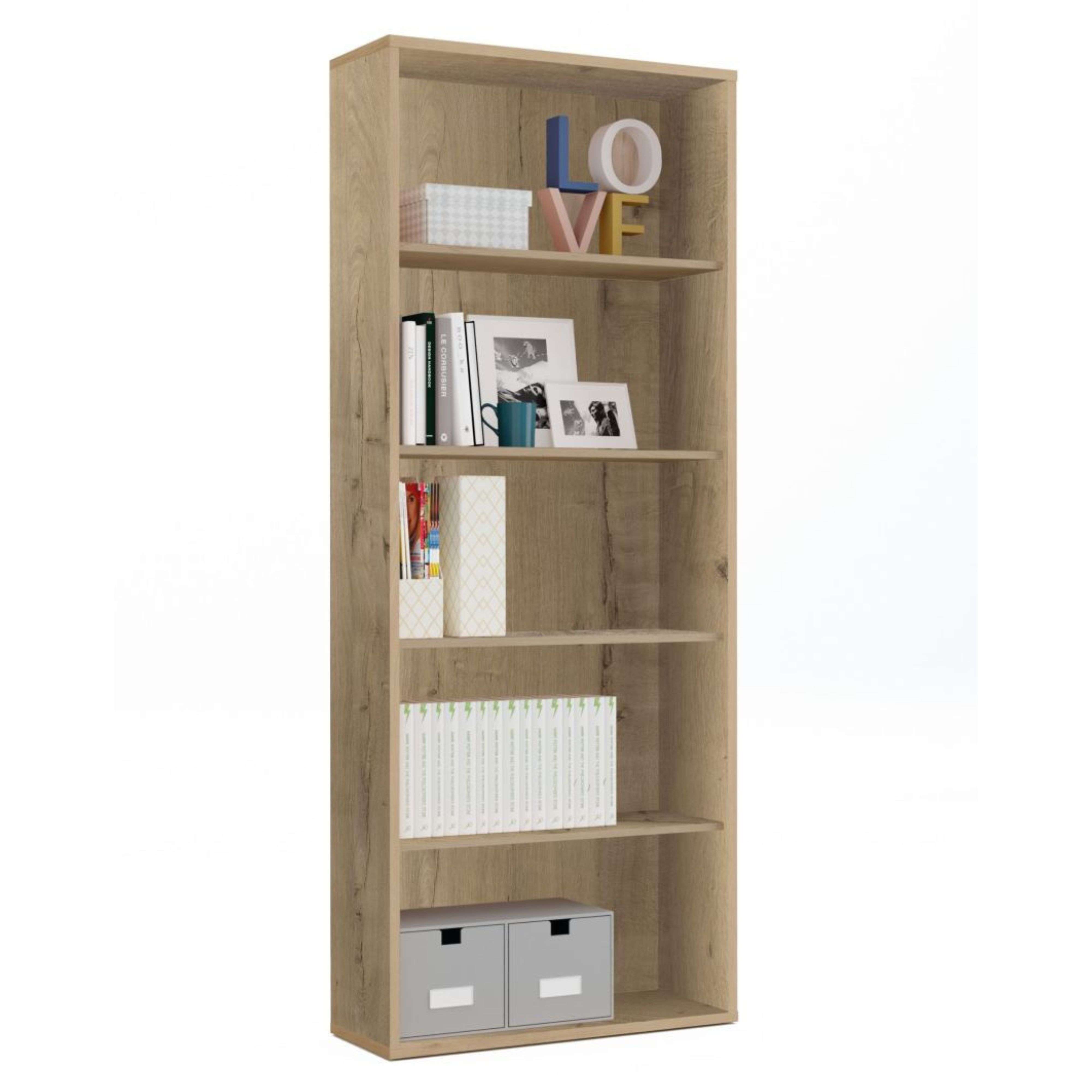 Miroytengo Librería alta en color Roble Gold 197x76x33 cm Estantería moderna