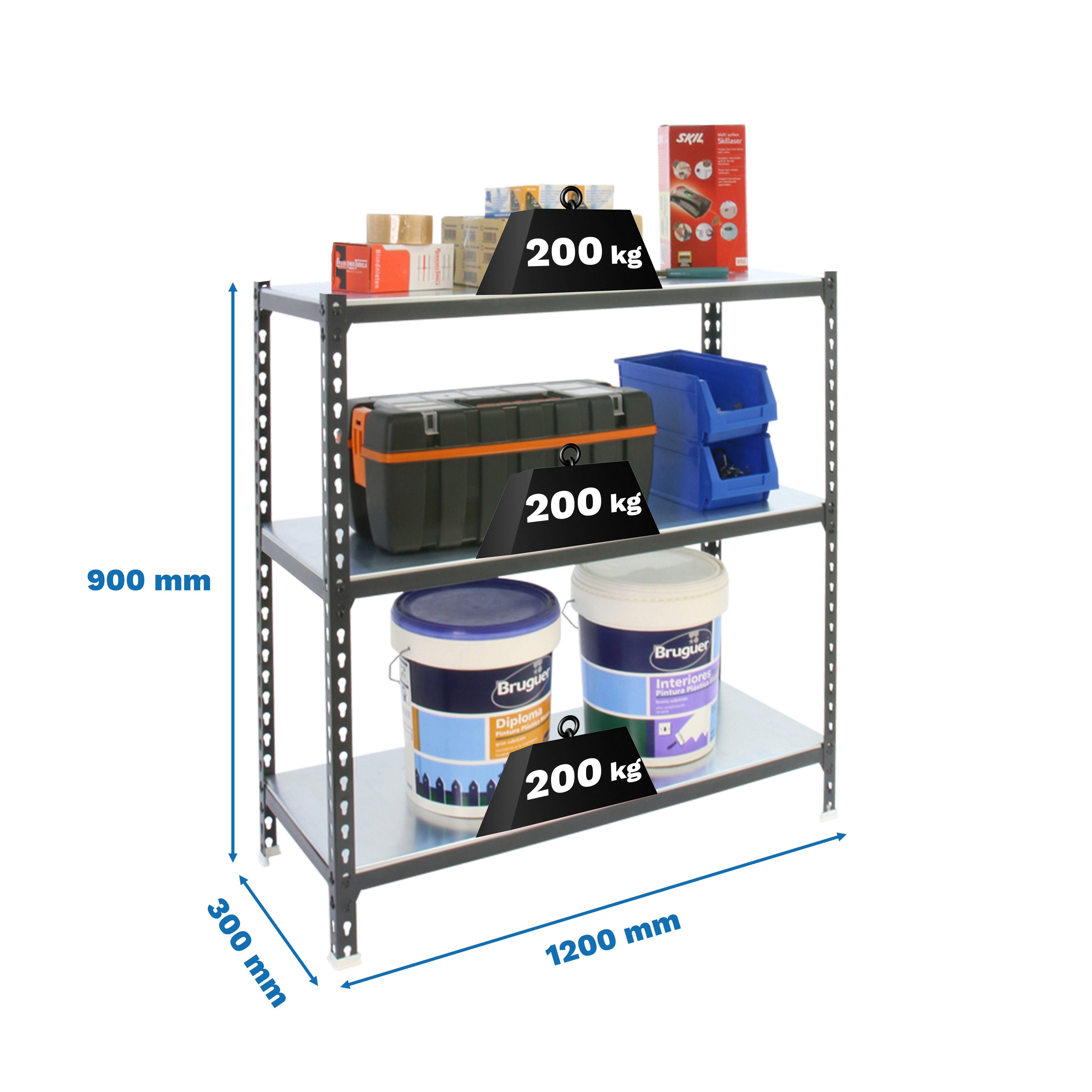 Estantería SIMONRACK Simonclick megaplus 3/300 900 antracita/blanco