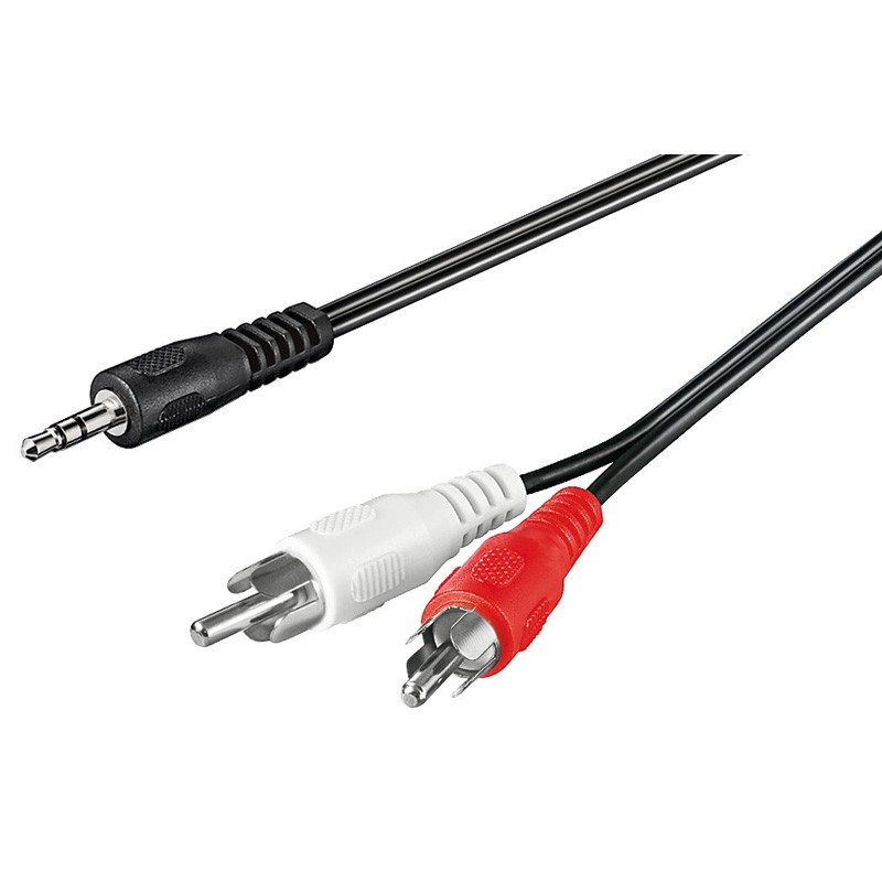 Cable de Sonido Goobay JACK 3,5 Stereo Macho A 2RCA Macho 10 Metros Negro