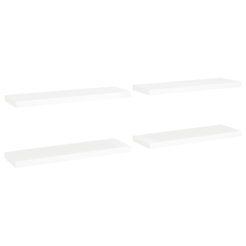 vidaXL Estantes flotantes de pared 4 uds MDF 80x23,5x3,8 cm Blanco brillante, negro brillante, gris brillante Mueble Almacenaje Estantería para Oficina, Estudio, Dormitorio Estantería/Librería/ mueble de Almacenamiento