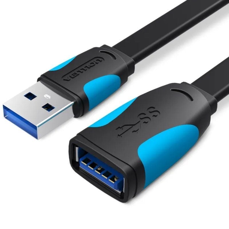 Cable alargador usb 3.0 vention vas-a13-b300/ usb macho - usb hembra/ 3m/ negro y azul