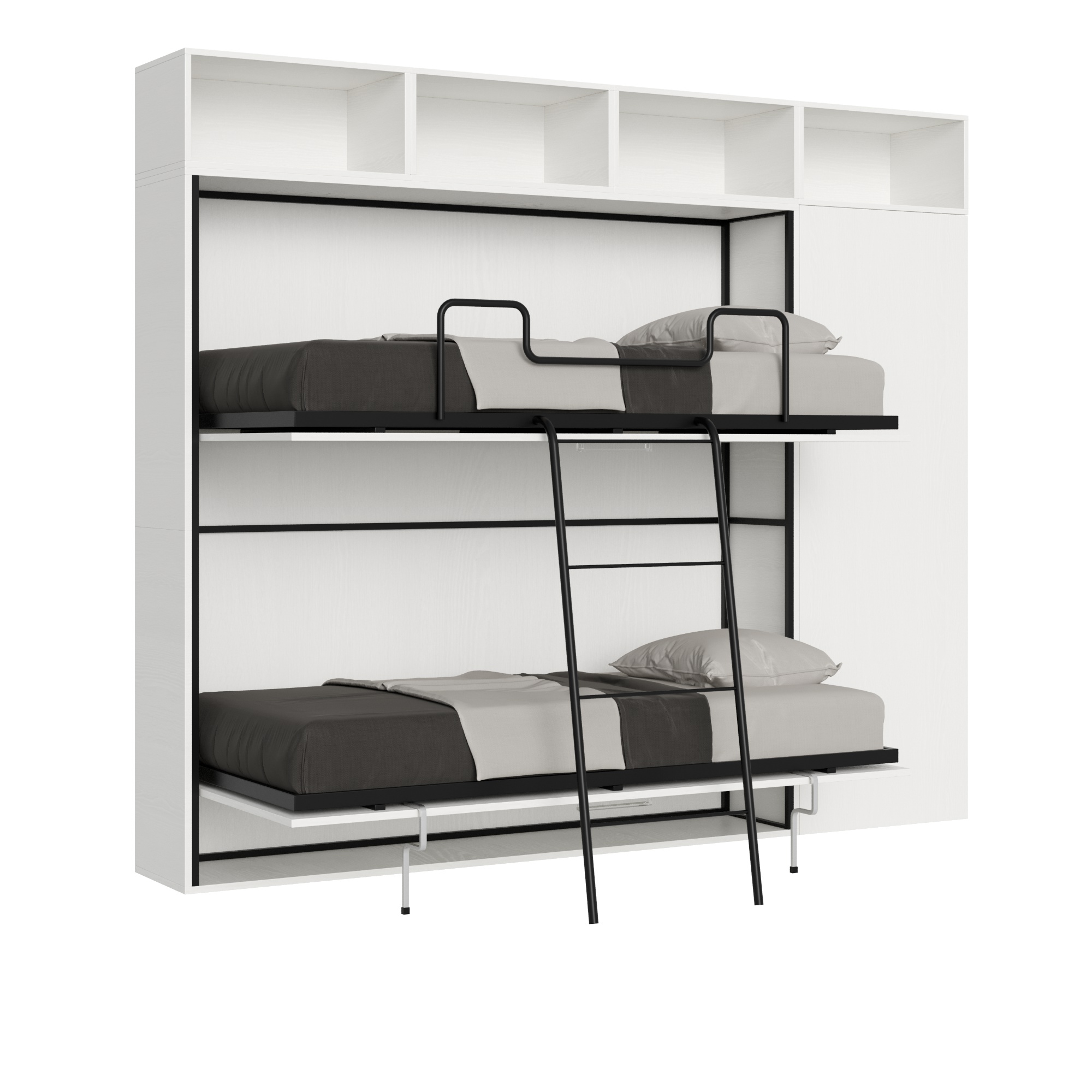 Cama doble Kando Composición Fresno Blanco I - Itamoby