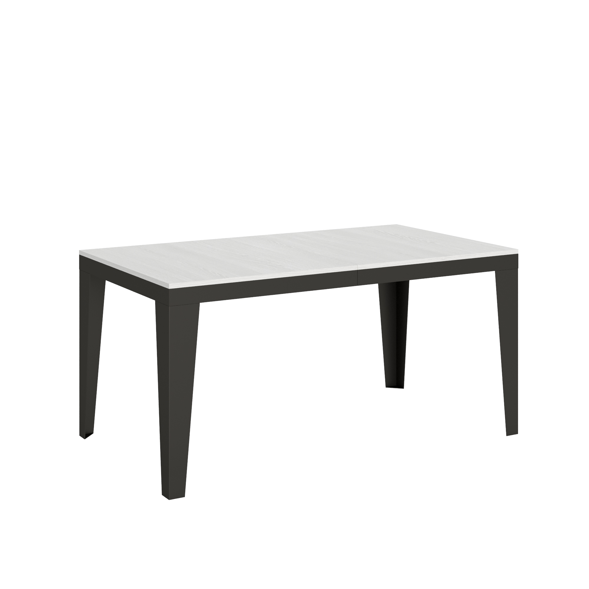 Mesa extensible 90x160/264 cm Flame Evolution Blanco Fresno Estructura Antracita - Itamoby