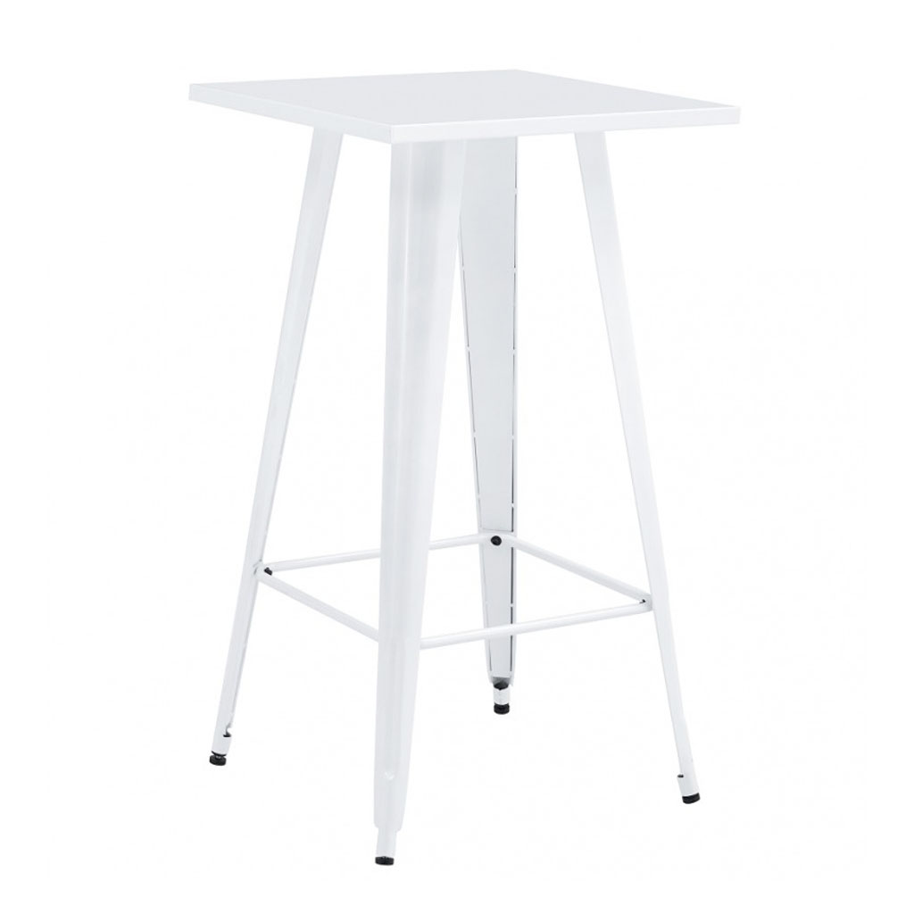ORION91 Mesa Alta BETA Acero Blanco Satinado 60 x 60 cm Alto 110 cm Bar Hostelería Pub Restaurante Comedor Oficina Cocina - SpazioLuzio