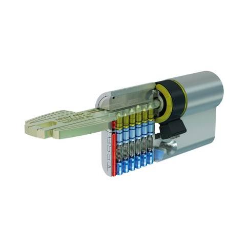 Cilindro T60 30X30 Niquel con 5 llaves cortas. M6503030N Tesa