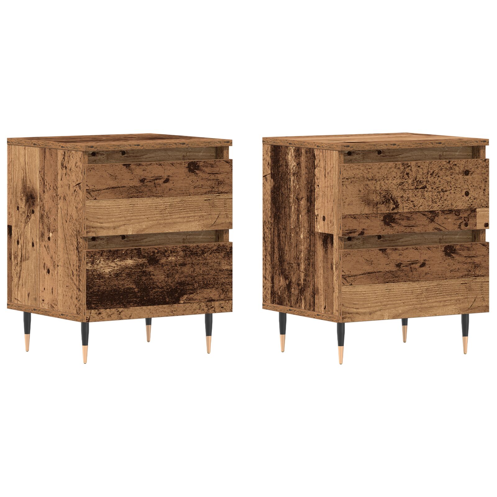Mesitas de noche vidaXL 2 unidades Madera antigua 40x35x50 cm Madera compuesta