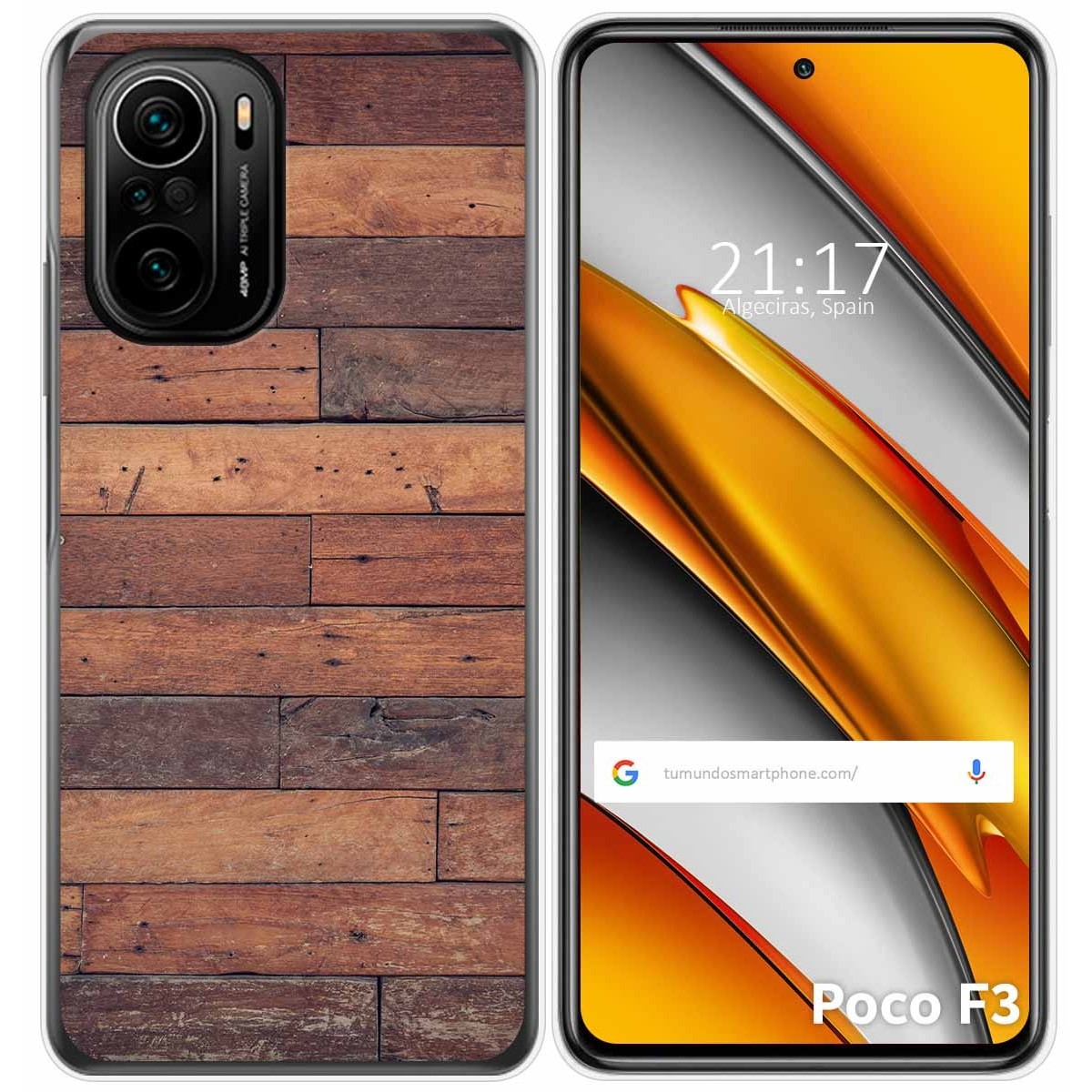 Tumundosmartphone Funda Gel Tpu para Xiaomi POCO F3 5G / Mi 11i 5G diseño Madera 03 Dibujos