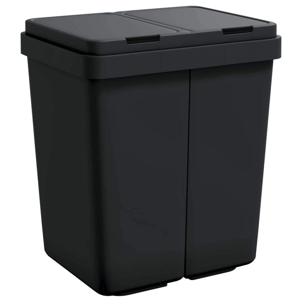 vidaXL Cubo de basura doble gris antracita 2x25 L