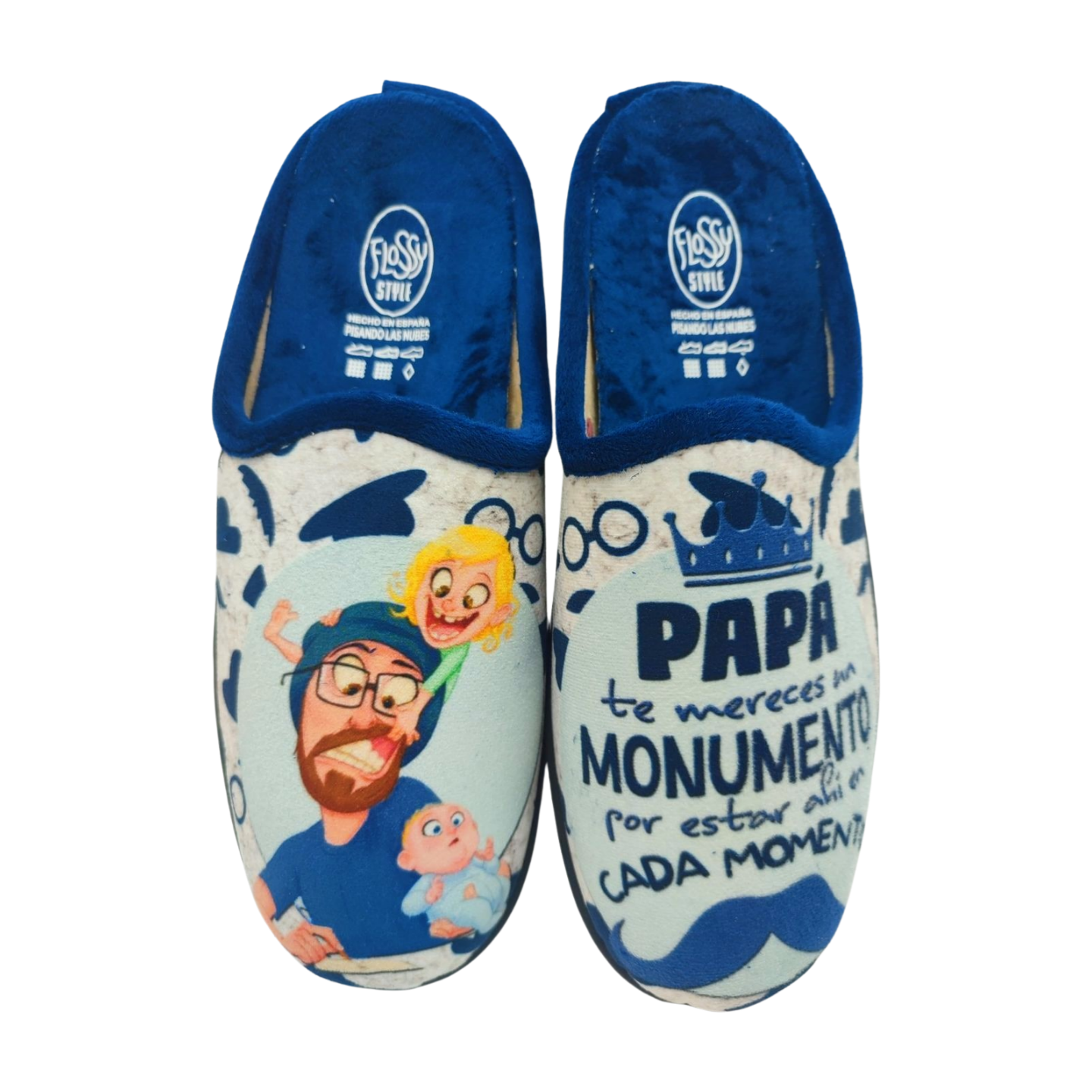Zapatillas de casa para hombre en puntera cerrada, plantilla extraíble gran confort, flexibles y ligeras. Marca Flossy.