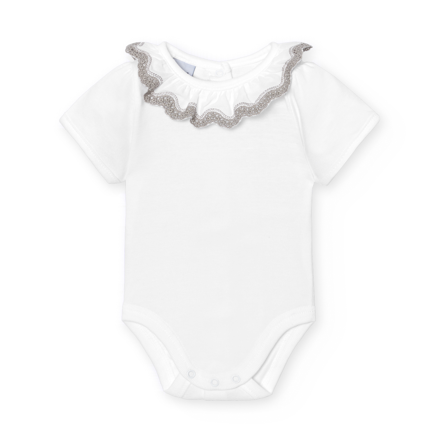 Basicos Babidu pack de 2 bodys cuello volante bolillo