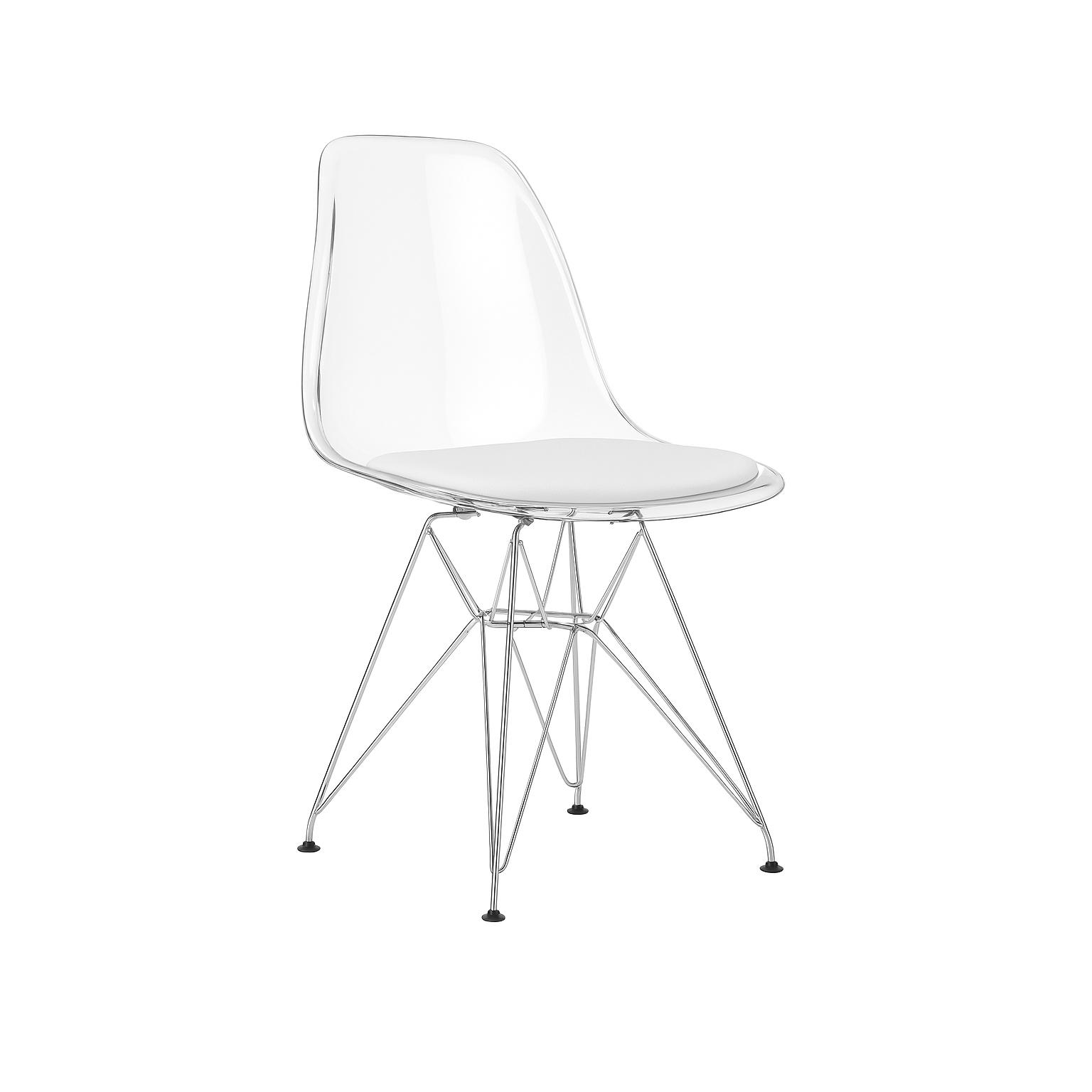 ORION91 Silla VEGA Estructura Cromada (VARIOS COLORES) Acolchado Piel Sintética Color Blanco – 48 x 41 x 82 cm Comedor Oficina S