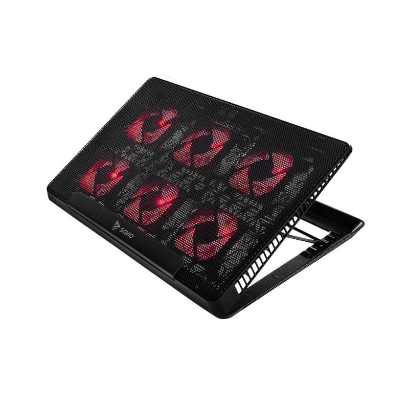 Laptop-Kühlpad, 6 hintergrundbeleuchtete Lüfter, 2000 RPM, SAVIO COS-01