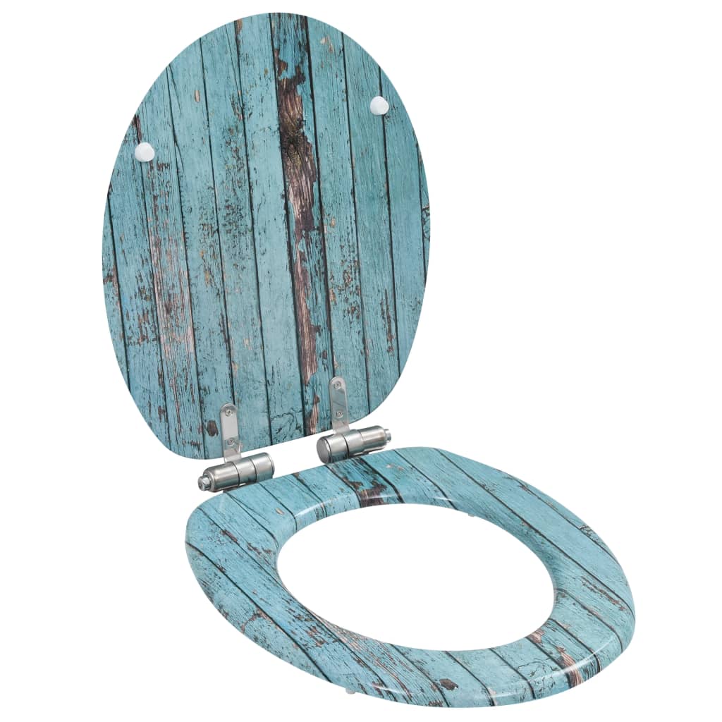 vidaXL Asiento Inodoro WC con Tapa de Cierre Suave MDF Tapa de Váter WC Diseño New York,  Porcelana,  Gota de agua y mas