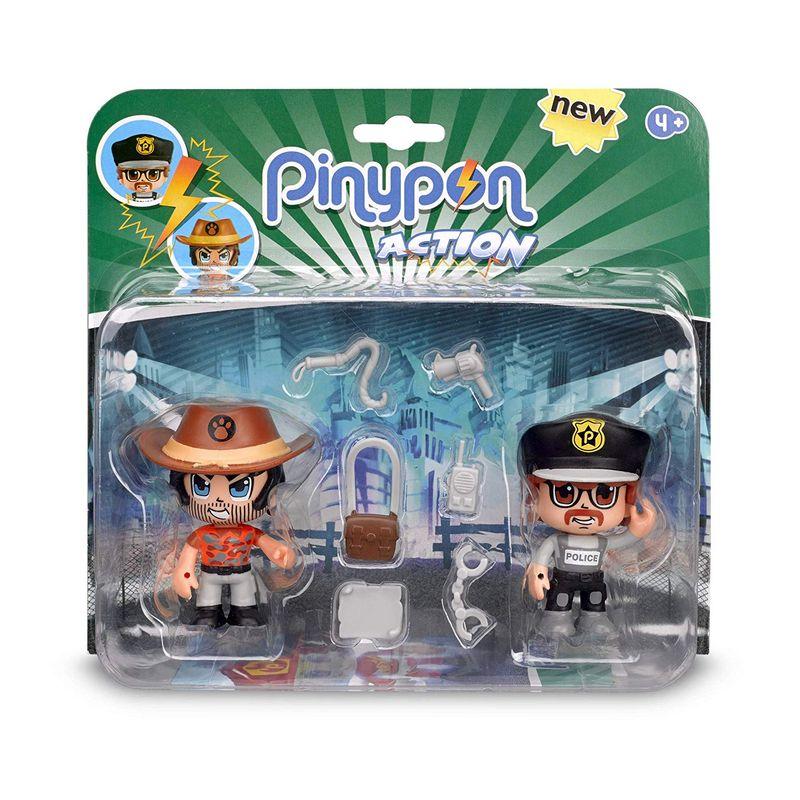 Pin y Pon Action Pack 2 Figuras - Aventurero y Policía. FAMOSA
