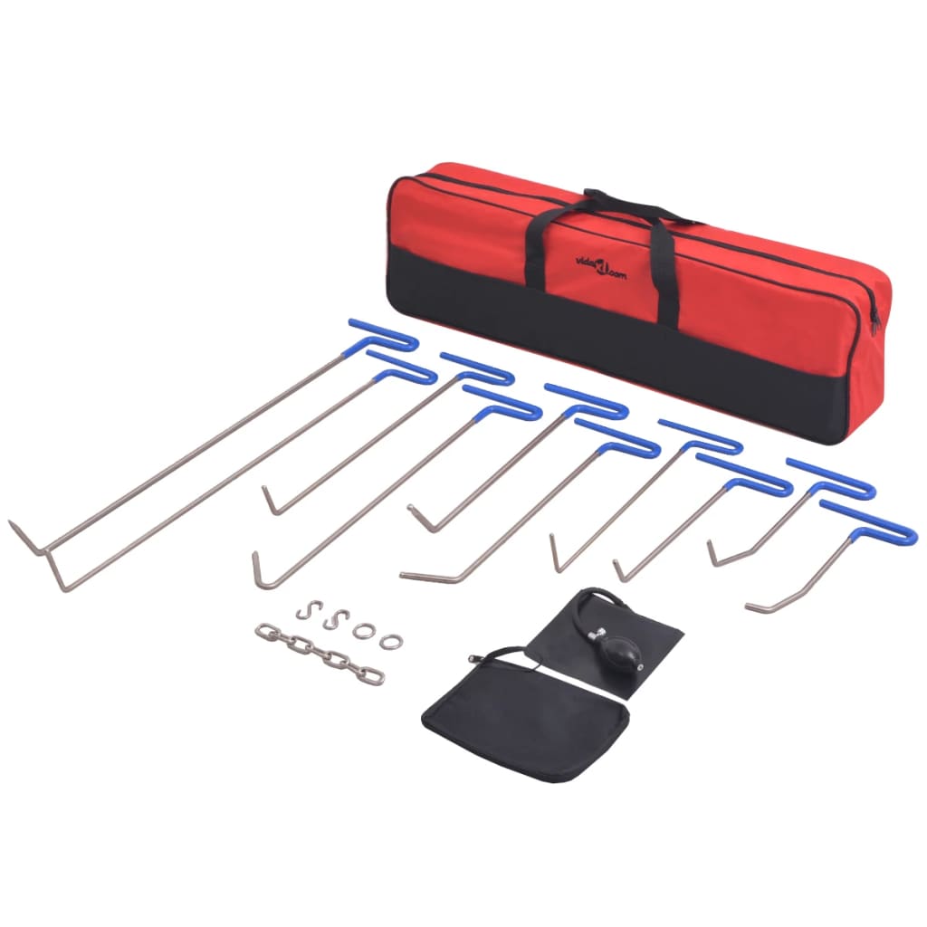 vidaXL Set reparación de abolladuras sin pintura acero inox 16 piezas