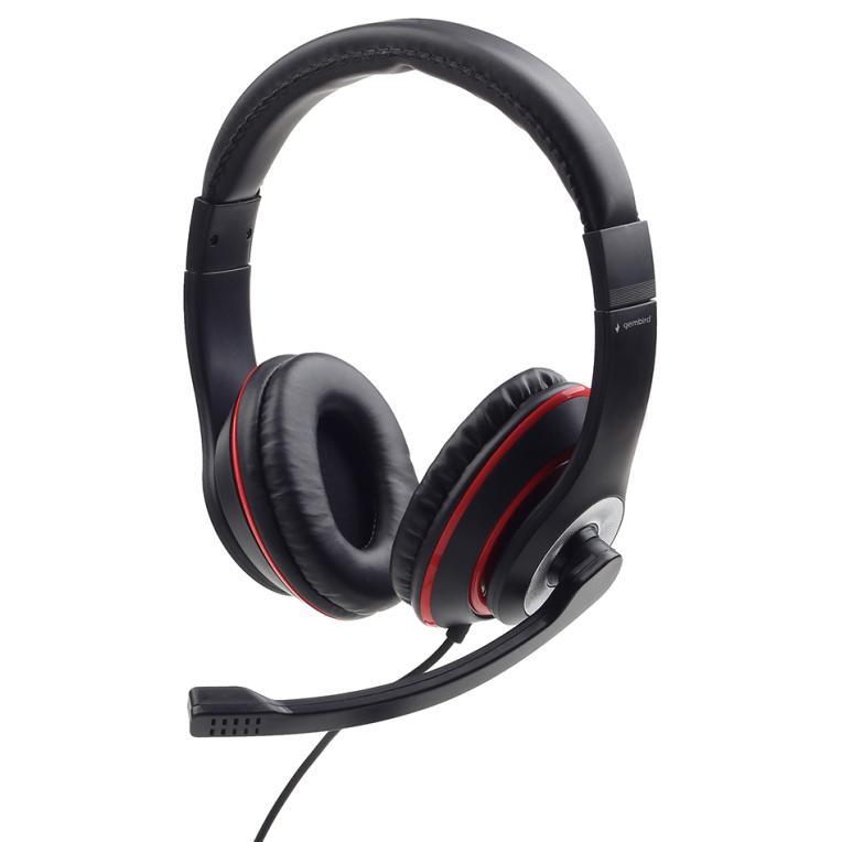 Gembird Auriculares Estéreo con Micrófono Negro/Rojo