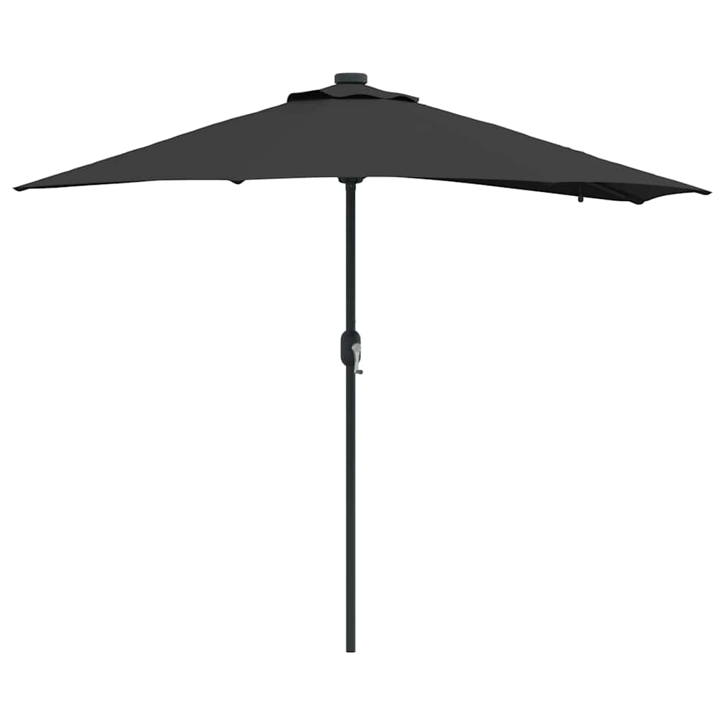 vidaXL Sombrilla de jardín Negro 294 x 150 x 223 cm Poliéster y Acero