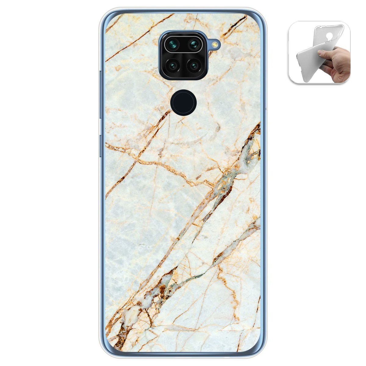 Tumundosmartphone Funda Gel Tpu para Xiaomi Redmi Note 9 diseño Mármol 13 Dibujos