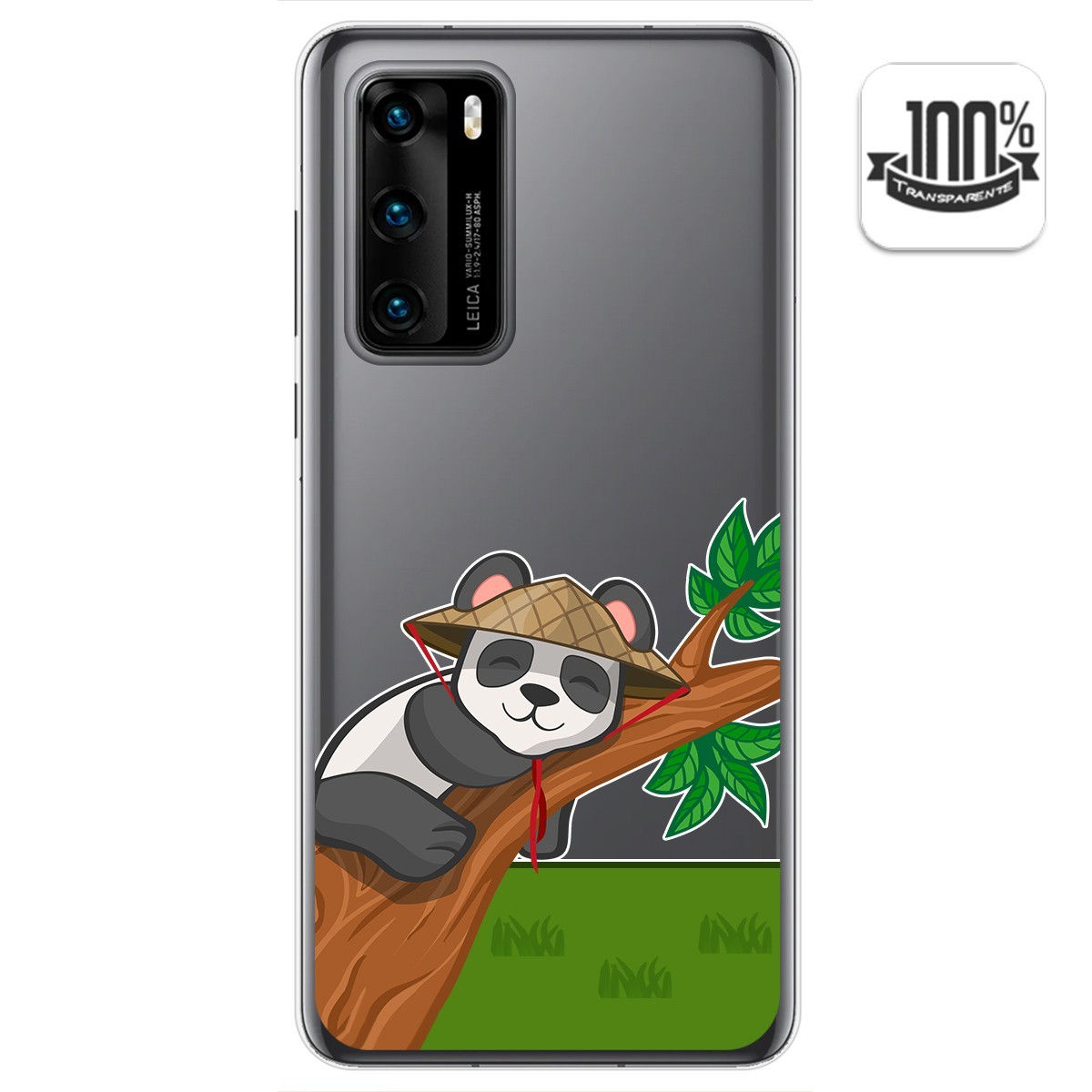 Tumundosmartphone Funda Gel Transparente para Huawei P40 diseño Panda Dibujos