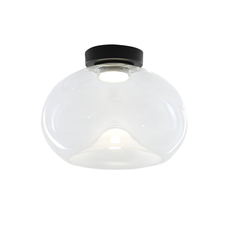 Brena - Lámpara de techo redonda con LED integrado Fabas Luce - Aplique de pared LED regulable de 19 W - Cóncava transparente