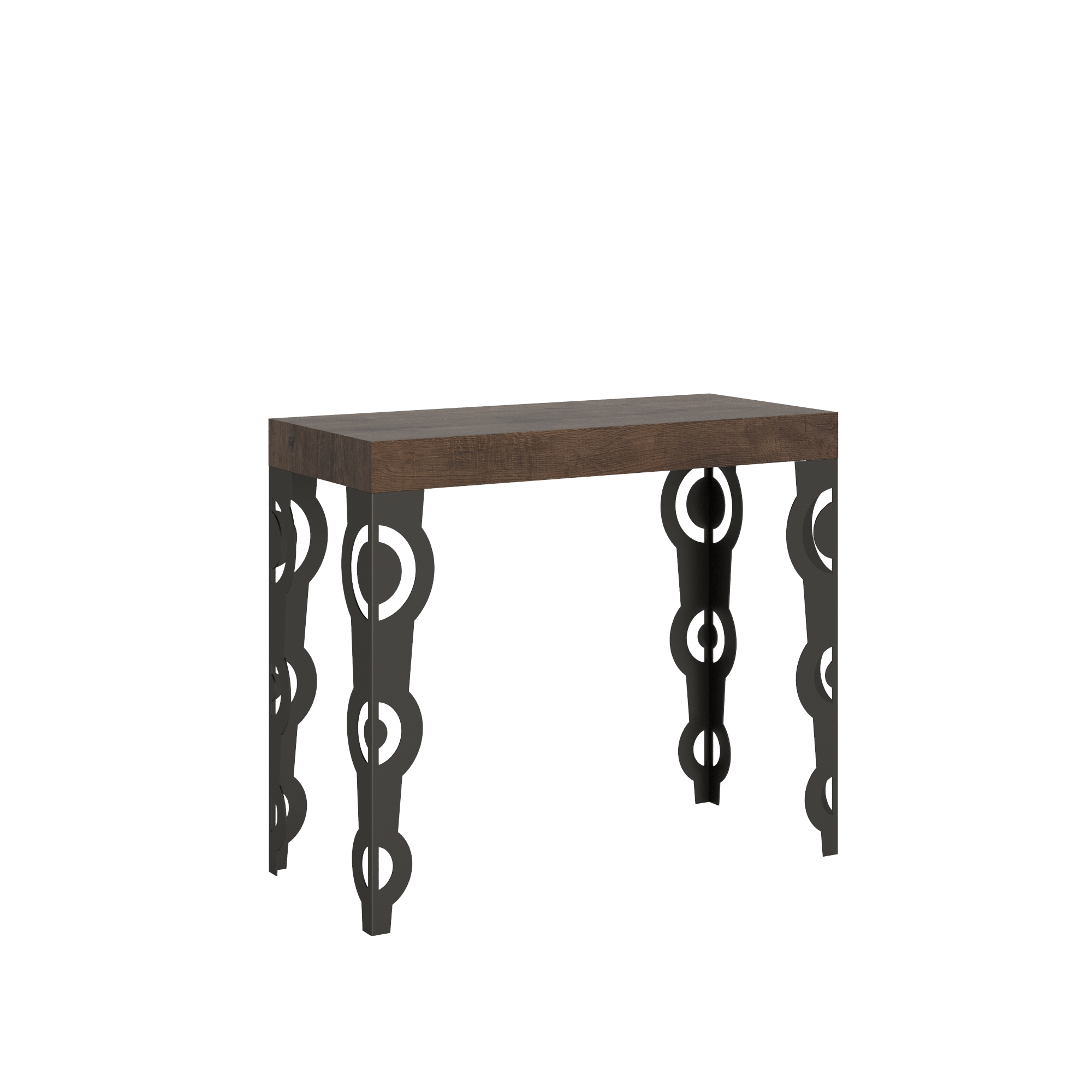 Consola extensible 90x40/300 cm Karamay Premium Estructura Nogal Antracita - Itamoby