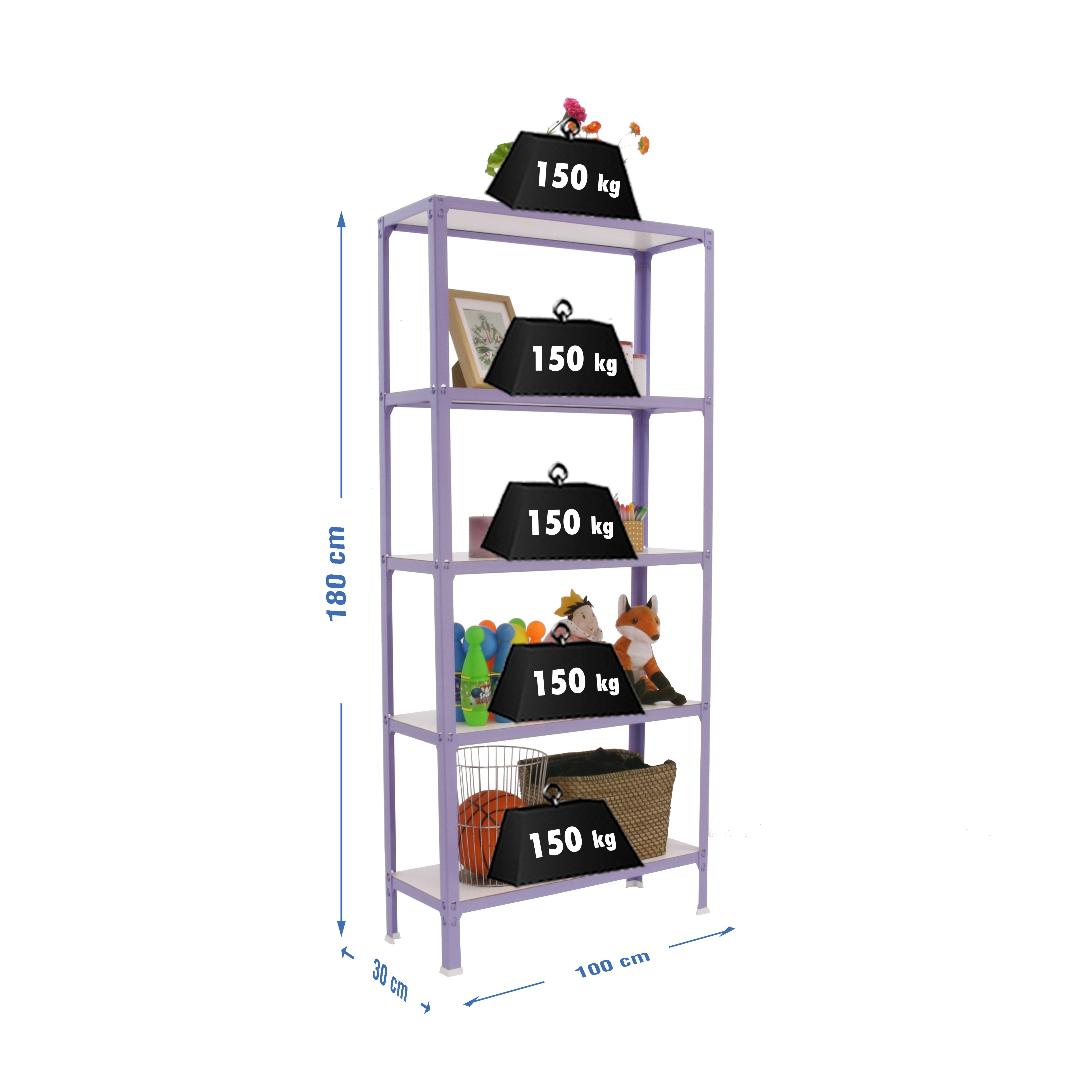 Estantería SIMONRACK Simonhome click wood plus 5/300 violeta/blanco