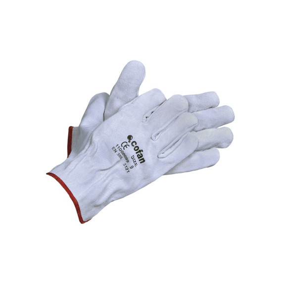 Guantes de piel de serraje gris Protección y seguridad COFAN