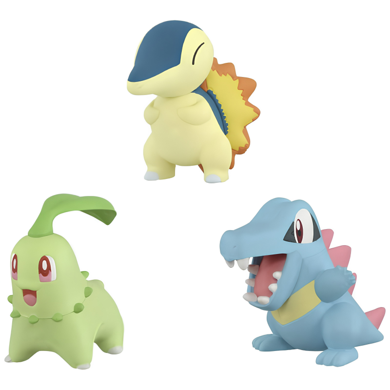 Set de Figuras de los 3 Iniciales de Jotho Pokemon 30th Anniversary (Importacion Japonesa) - Nuevo precintado