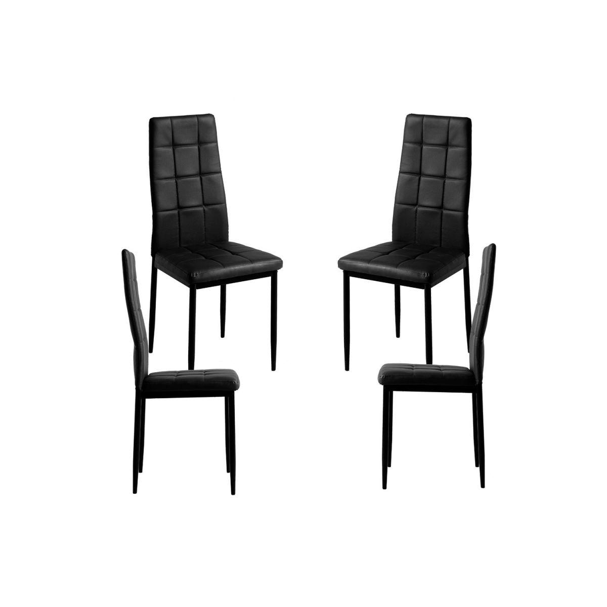 Regalos Miguel - Packs Sillas Comedor - Pack 4 Sillas Lan Polipiel - Negro