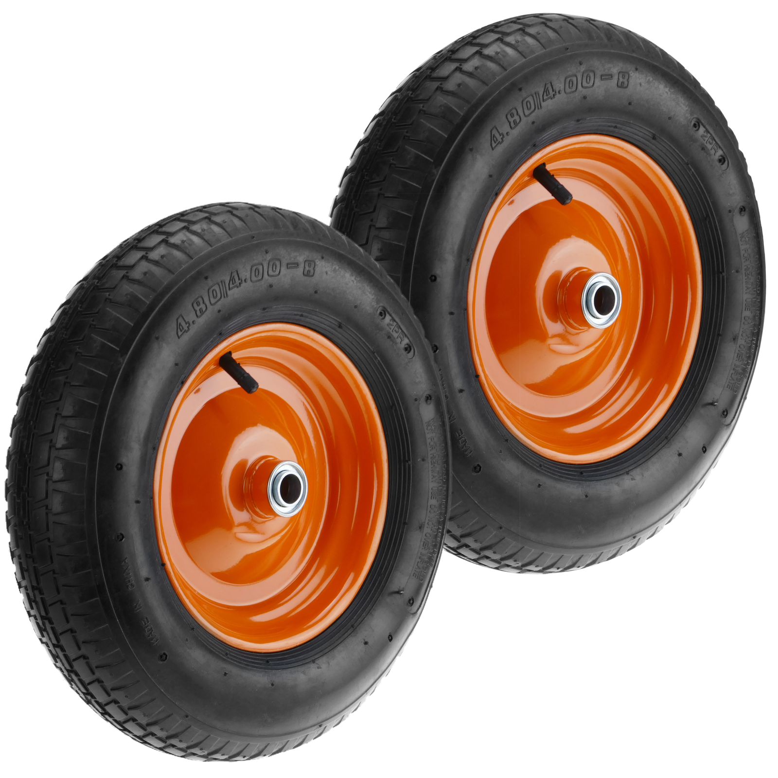 Rueda neumática de carretilla 2-pack 95 Kg 16x4" 406x102 mm para carros y plataformas de transporte - PrimeMatik