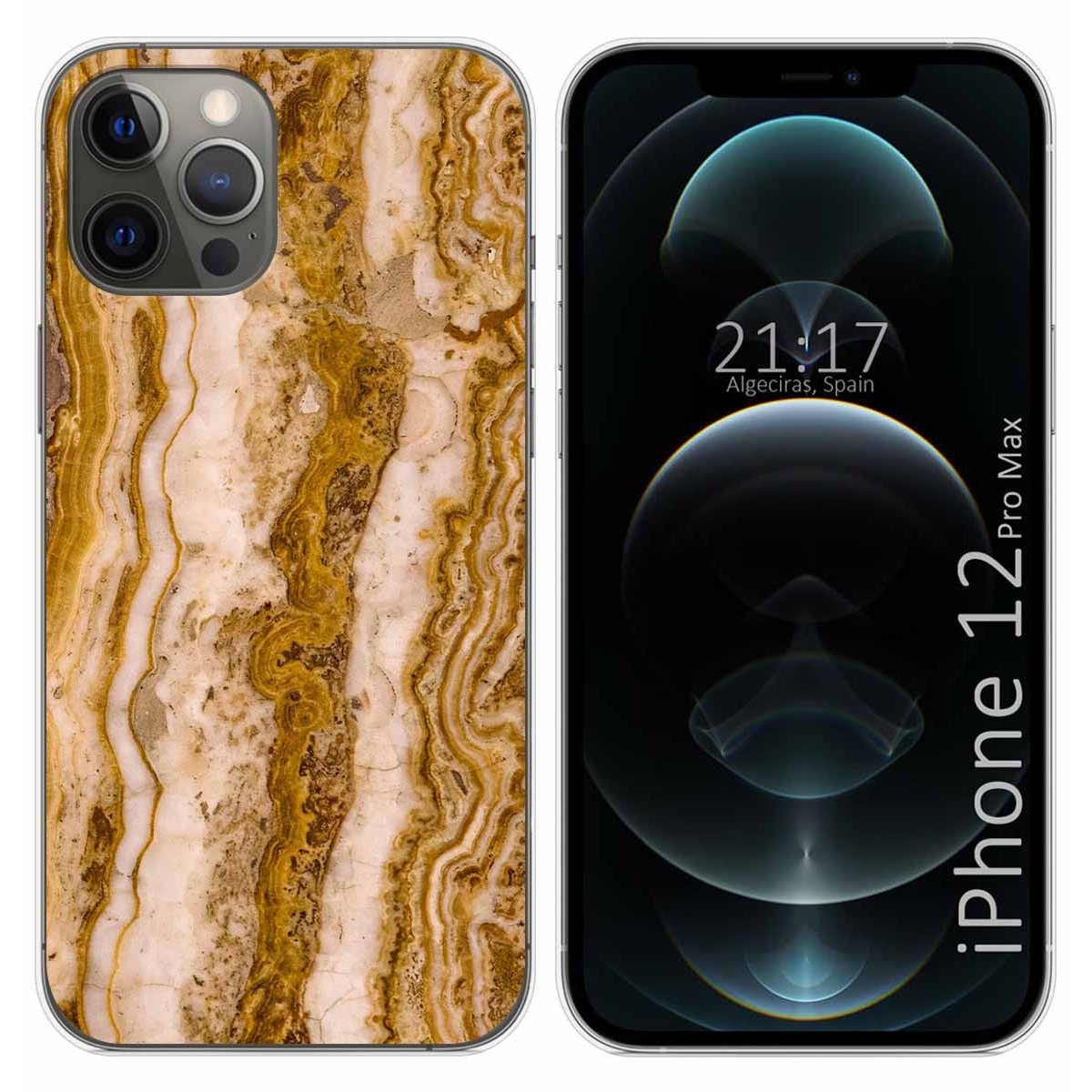 Tumundosmartphone Funda Gel Tpu para Iphone 12 Pro Max (6.7) diseño Mármol 10 Dibujos
